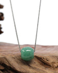 Baikalla Jewelry Jade Pendant Necklace Baikalla™ "Good Luck Button" Necklace Forest Green Jade Lucky KouKou Pendant Necklace
