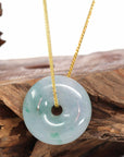 Baikalla Jewelry Jade Pendant Necklace Baikalla "Good Luck Button" Necklace Green Jadeite Jade Pendant For Men