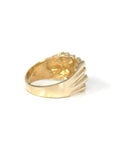 Baikalla Jewelry Gold Diamond Men's Ring 14k Solid Yellow Gold Nugget Men's Band Ring