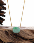 Baikalla Jewelry Jade Pendant Necklace Baikalla™ "Good Luck Button" Necklace Rich Apple Green Jade Lucky TongTong Pendant Necklace
