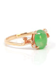Baikalla Jewelry Jadeite Engagement Ring Baikalla™ "Aretha" 18k Rose Gold Natural Imperial Jadeite Morning Glory Engagement Ring