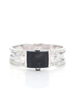 Baikalla Jewelry Gold Jadeite Jade Ring Baikalla™ "Classic Emerald Style" Genuine Burmese Emerald Cut Black Jadeite Jade Engagement Ring