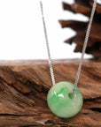 Baikalla Jewelry Jade Pendant Necklace Baikalla™ "Good Luck Button" Necklace Real Rich Green Jade Lucky KouKou Pendant Necklace