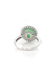 Baikalla Jewelry Jadeite Engagement Ring 18k White Gold Natural Imperial Green Jadeite Jade Engagement Ring With Diamonds