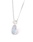 Baikalla Jewelry Gemstone Pendant Necklace Baikalla™ Sterling Silver Freeform Australian Blue Opal Bezel Set Necklace