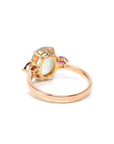 Baikalla Jewelry Jadeite Engagement Ring Baikalla "Sarah" 18k Rose Gold Natural Ice Jadeite & Tourmaline Engagement Ring