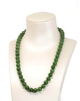 Baikalla Jewelry Jade Beads Necklace Baikalla Genuine Green Nephrite Jade Round Beads Necklace ( 8mm & 9.5mm)