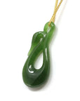 Baikalla Jewelry Jade Pendant Necklace Nephrite Green Jade Lovely Swan Pendant Necklace, Real jade Jewelry