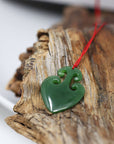 Baikalla Jewelry Baikalla™ "Lucky Jade Anchor" Green Jade Pendant Necklace