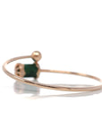 Baikalla Jewelry Gold Jade Bracelet 18k Rose Gold Lucky TongTong Jadeite jade Oval Bracelet Bangle W/ Diamonds