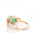 Baikalla Jewelry Jadeite Engagement Ring Baikalla™ "Alice" 18k Rose Gold Natural Imperial Green Jadeite Jade Engagement Ring With Diamonds