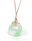 Baikalla Jewelry 18k Gold Jadeite Necklace Baikalla™ "Good Luck Birdie" 18k Rose Gold Genuine Burmese Jadeite Lucky Pendant Necklace With AA Ruby & Diamond