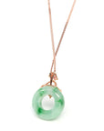 Baikalla Jewelry 18k Gold Jadeite Necklace Baikalla™ "Good Luck Birdie" 18k Rose Gold Genuine Burmese Jadeite Lucky Pendant Necklace With AA Ruby & Diamond