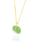 Baikalla Jewelry Gold Jadeite Necklace Baikalla™ "Lucky Gourd" HuLu18k Yellow Gold Green Nephrite Jade Pendant Necklace