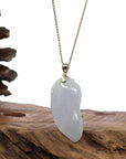 Baikalla Jewelry Jade Pendant Pendant Only Natural Ice Lavender Jadeite Jade Shou Tao ( Longevity Peach ) Necklace With 14k Yellow Gold Bail