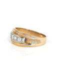 Baikalla Jewelry Gold Diamond Men's Ring 14k Yellow Gold Diamond Men's Wedding Band Ring