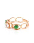 Baikalla Jewelry Jadeite Engagement Ring Baikalla™ "Melba" 18k Rose Gold Natural Imperial Jadeite Wedding Band