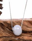 Baikalla Jewelry Jade Pendant Necklace Baikalla™ "Good Luck Button" Necklace Light Lavender Jade Lucky KouKou Pendant Necklace