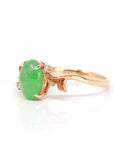 Baikalla Jewelry Jadeite Engagement Ring Baikalla™ "Aretha" 18k Rose Gold Natural Imperial Jadeite Morning Glory Engagement Ring