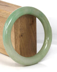 Baikalla Jewelry Jadeite Jade Bangle Bracelet Genuine Burmese Yellowish Green Jadeite Jade Bangle (58.32 mm)