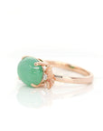 Baikalla Jewelry Jadeite Engagement Ring Baikalla™ "Alice" 18k Rose Gold Natural Imperial Green Jadeite Jade Engagement Ring With Diamonds