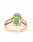 Baikalla Jewelry Jadeite Engagement Ring Baikalla™ "Imperial Cabochon" 18k Rose Gold Natural Gree Jadeite Ring With Diamonds