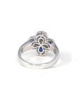 Baikalla Jewelry Gold Sapphire Ring 18k White Gold Natural Four Tear Drop Blue Sapphire Ring with Diamonds