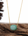 Baikalla Jewelry Jade Pendant Necklace Baikalla™ "Good Luck Button" Necklace Rich Forest Green Jade Lucky TongTong Pendant Necklace