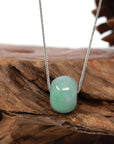 Baikalla Jewelry Jade Pendant Necklace Baikalla™ "Good Luck Button" Necklace Real Vibrant Green Jade Lucky TongTong Pendant Necklace