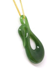 Baikalla Jewelry Jade Pendant Necklace Nephrite Green Jade Lovely Swan Pendant Necklace, Real jade Jewelry