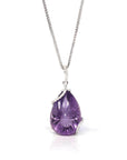 Baikalla Jewelry Gemstone Pendant Necklace Pendant Only 14k White Gold Genuine AAA Royal Amethyst Pendant Necklace