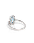 Baikalla Jewelry Gold Topaz Ring 14k White Gold Genuine Swiss Blue Topaz Ring with Diamonds