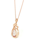 Baikalla Jewelry Gold Jadeite Necklace Baikalla™ "Lucky Gourd" 18k Rose Gold Ice Jadeite Jade Diamond Pendant Necklace