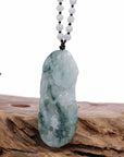 Baikalla Jewelry Jade Carving Necklace Baikalla™ "Soaring dragon" Natural Jadeite Jade Blue Green Pendant Necklace For Men, Collectibles