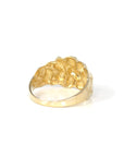 Baikalla Jewelry Gold Diamond Men's Ring 14k Solid Yellow Gold Nugget Men's Band Ring