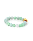 Baikalla Jewelry jade beads bracelet 24K Pure Yellow Gold Buddha Symbol Tongtong With Genuine Green Jadeite Beads Bracelet ( 9 mm )