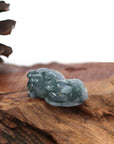 Baikalla Jewelry genuine jadeite carving Genuine Burmese Ice deep Blue Green Jadeite Jade PiXiu Pendant Necklace