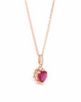 Baikalla Jewelry gemstone jewelry 18k Rose Gold Lab. Created Ruby & CZ Pendant Necklace