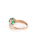 Baikalla Jewelry Gold Sapphire Ring 18k Rose Gold Lab-Created Emerald Ring With CZ