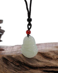 Baikalla Jewelry Jade Pendant Necklace Baikalla™ "Goddess of Compassion Buddha" Genuine White Jade Pendant Necklace