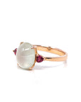 Baikalla Jewelry Jadeite Engagement Ring Baikalla "Sarah" 18k Rose Gold Natural Ice Jadeite & Tourmaline Engagement Ring