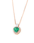 Baikalla Jewelry Emerald Pendant Necklace 18k Rose Gold Lab. Created Emerald & CZ Pendant Necklace