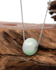 Baikalla Jewelry Jade Pendant Necklace Baikalla™ "Good Luck Button" Necklace Real Blue-Green Jade Lucky TongTong Pendant Necklace