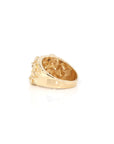 Baikalla Jewelry Gold Diamond Men's Ring 14k Solid Yellow Gold Nugget VS1 Diamond Men's Big Band Ring