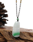 Baikalla Jewelry Jade Pendant Necklace Genuine Green Jadeite Jade Good Luck Bamboo Pendant Necklace With Real Jadeite Bead Necklace
