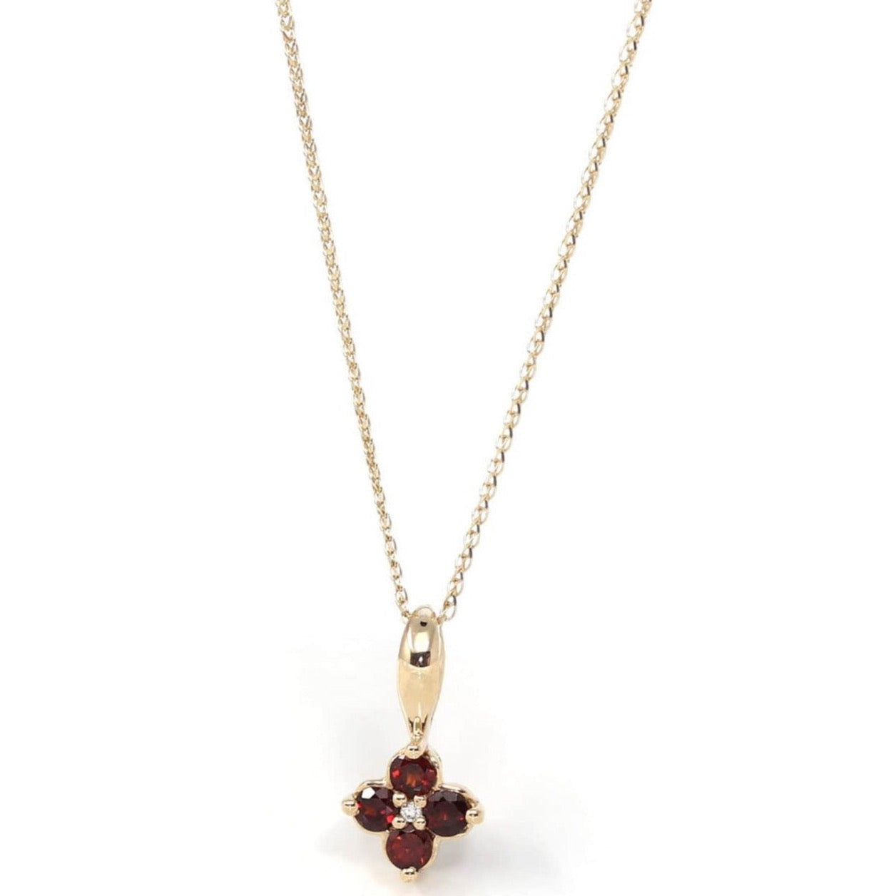 14k White Gold AA Four Styles Of Birthstones, 4 stone Necklace 