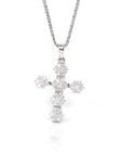 Baikalla Jewelry 18K Pure White Gold Pendant Pendant Only 18K White Gold Cross Pendant Necklace With VS1 Diamonds
