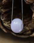 Baikalla Jewelry Jade Pendant Necklace Baikalla™ "Good Luck Button" Necklace Real Lavender-Green Jade Lucky KouKou Pendant Necklace