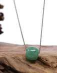 Baikalla Jewelry Jade Pendant Necklace Baikalla™ "Good Luck Button" Necklace Forest Green Jade Lucky KouKou Pendant Necklace