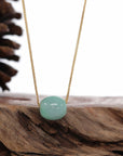 Baikalla Jewelry Jade Pendant Necklace Baikalla™ "Good Luck Button" Necklace Rich Apple Green Jade Lucky TongTong Pendant Necklace